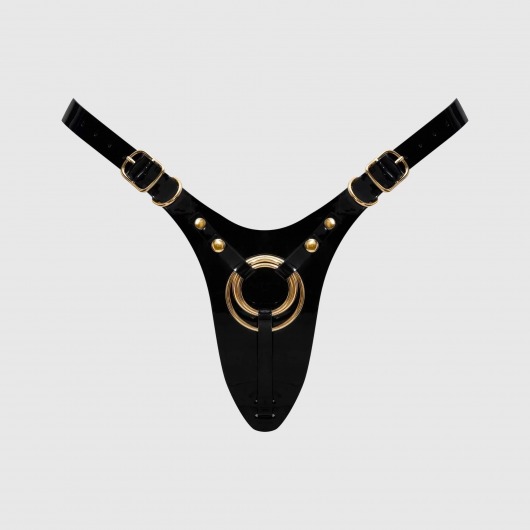 Черный пояс для фиксации насадок Strap-On-Me Leatherette Harness Fabulous - Strap-on-me - купить с доставкой в Батайске