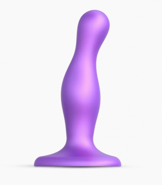 Фиолетовая насадка Strap-On-Me Dildo Plug Curvy size S - Strap-on-me - купить с доставкой в Батайске