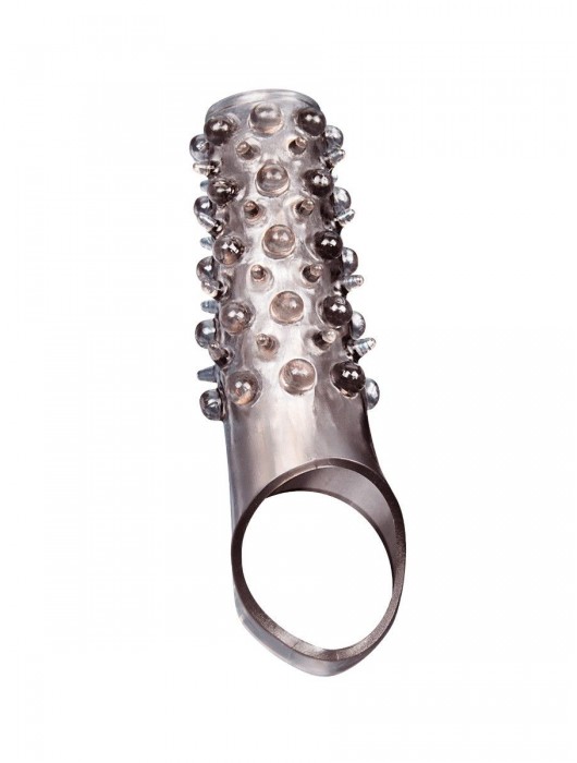 Дымчатая насадка на пенис с шипами и выпуклостями - 12 см. - Sex Expert - в Батайске купить с доставкой