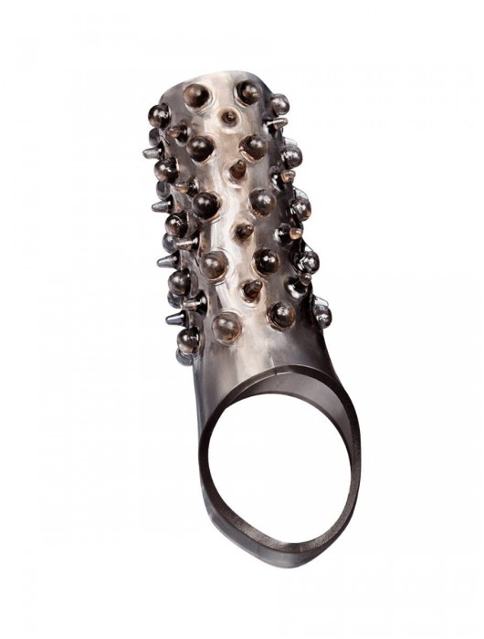 Дымчатая насадка на пенис с шипами и выпуклостями - 12,5 см. - Sex Expert - в Батайске купить с доставкой