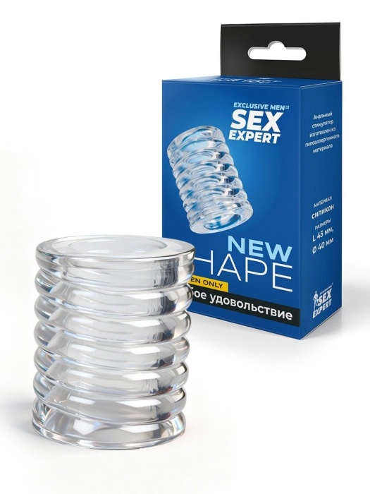 Прозрачная сквозная насадка на пенис с ребрышками - Sex Expert - в Батайске купить с доставкой