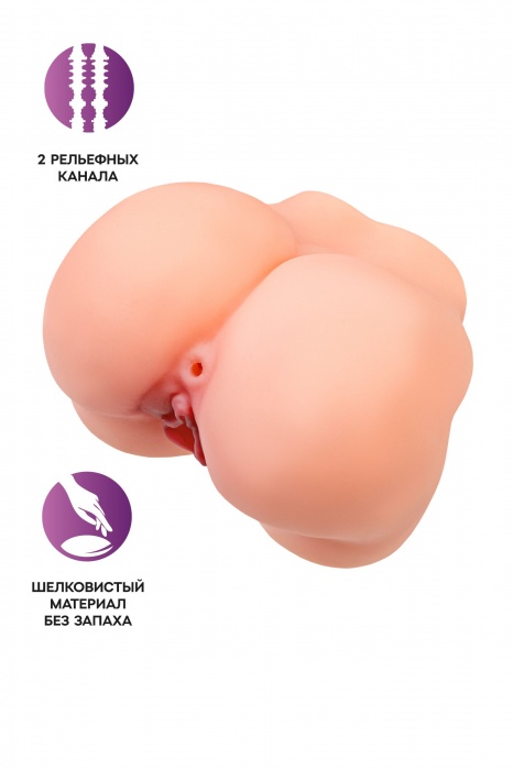 Реалистичный мастурбатор в форме попки с 2 любовными входами - No Name - в Батайске купить с доставкой