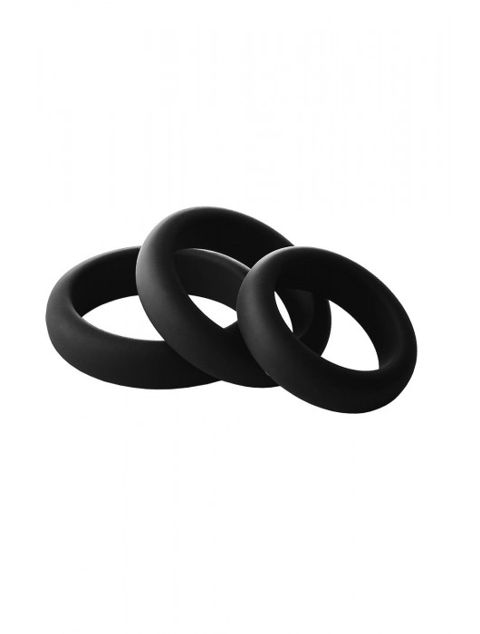 Набор из 3 черных эрекционных колец Smooth Silicone Cockring Pack - Dream Toys - в Батайске купить с доставкой