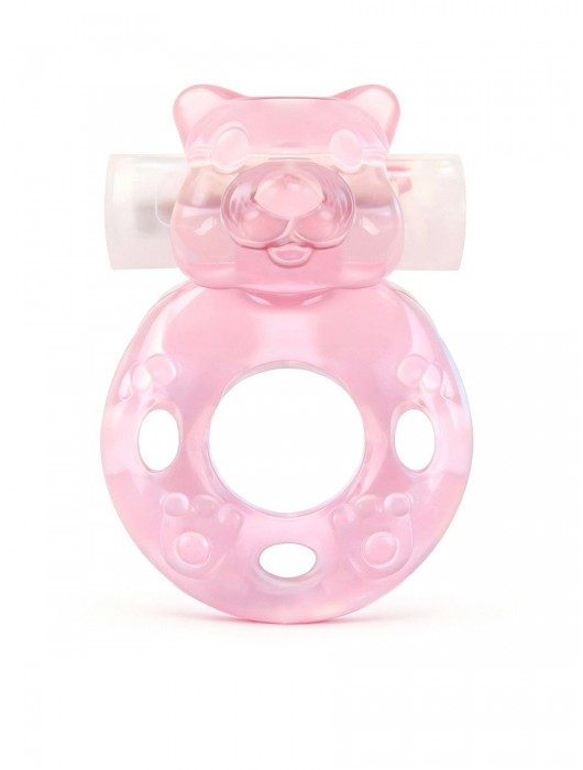 Розовое эрекционное виброкольцо в форме мишки - 1137 - в Батайске купить с доставкой