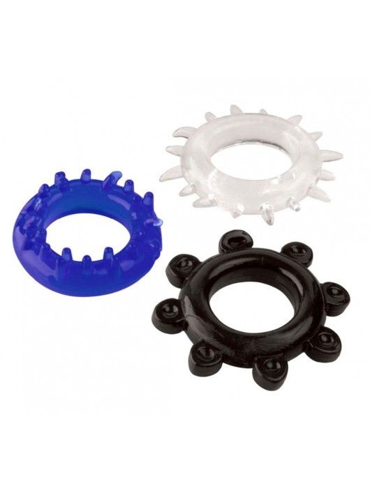 Набор из 3 эрекционных колец разного цвета и рельефа - Boys of Toys - в Батайске купить с доставкой