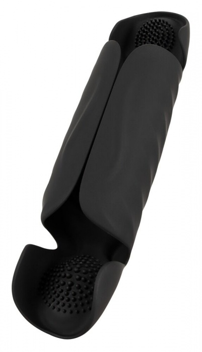 Черный вибромастурбатор с трехточечной стимуляцией Penis Trainer with 3 Point Stimulation - Orion - в Батайске купить с доставкой