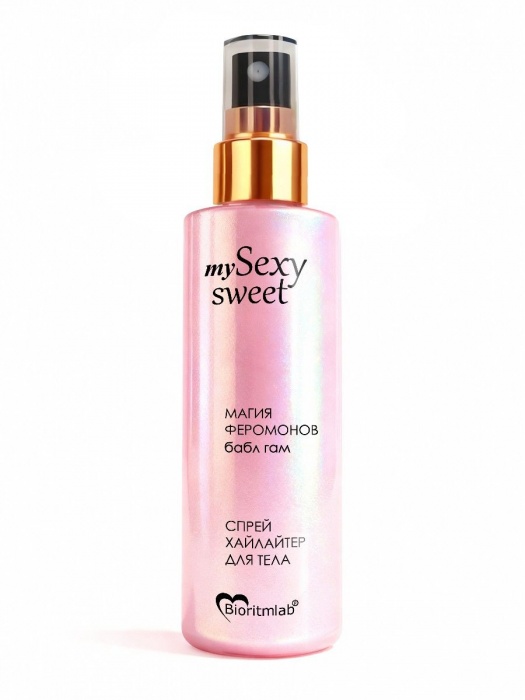Спрей хайлайтер для тела Sexy Sweet с ароматом бабл-гам, шиммером и феромонами - 200 мл. -  - Магазин феромонов в Батайске