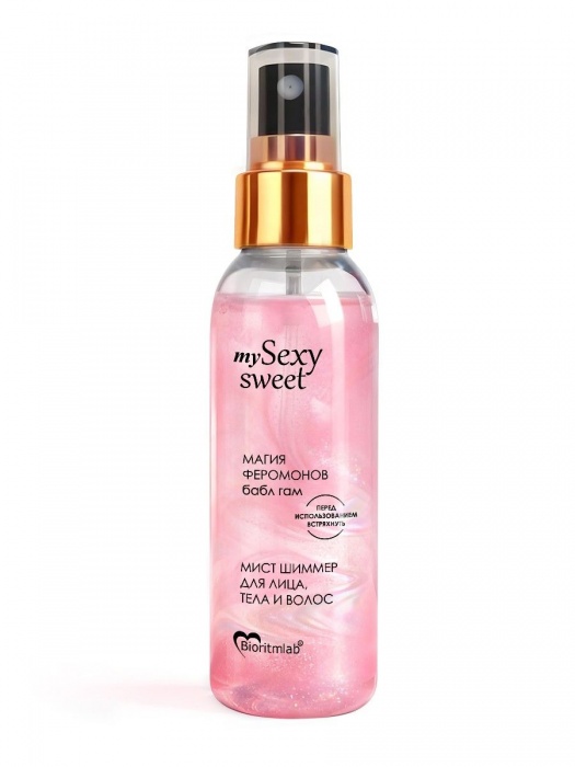 Мист для лица, тела и волос Sexy Sweet с ароматом бабл-гам, шиммером и феромонами - 95 мл. -  - Магазин феромонов в Батайске