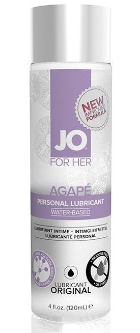 Женский лубрикант на водной основе JO AGAPE LUBRICANT ORIGINAL - 120 мл. - System JO - купить с доставкой в Батайске