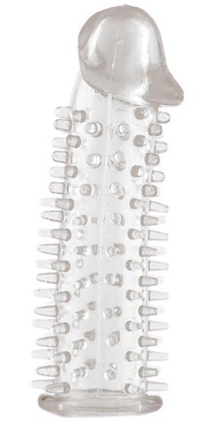 Прозрачная насадка на половой член с закрытой головкой и шипами - 12,5 см. - ToyFa - в Батайске купить с доставкой