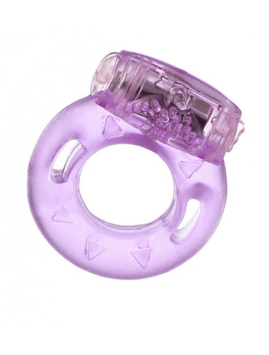 Фиолетовое эрекционное кольцо с виброэлементом в верхней части - Toyfa Basic - в Батайске купить с доставкой