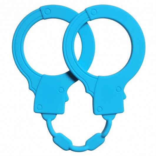 Голубые силиконовые наручники Stretchy Cuffs Turquoise - Lola Games - купить с доставкой в Батайске