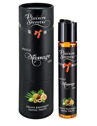 Массажное масло с ароматом экзотических фруктов Huile de Massage Gourmande Fruits Exotiques - 59 мл. - Plaisir Secret - купить с доставкой в Батайске