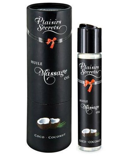 Массажное масло с ароматом кокоса Huile de Massage Gourmande Coco - 59 мл. - Plaisir Secret - купить с доставкой в Батайске