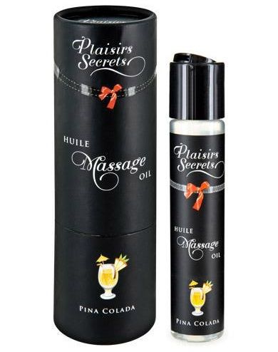 Массажное масло с ароматом пина колады Huile de Massage Gourmande Pina Colada - 59 мл. - Plaisir Secret - купить с доставкой в Батайске