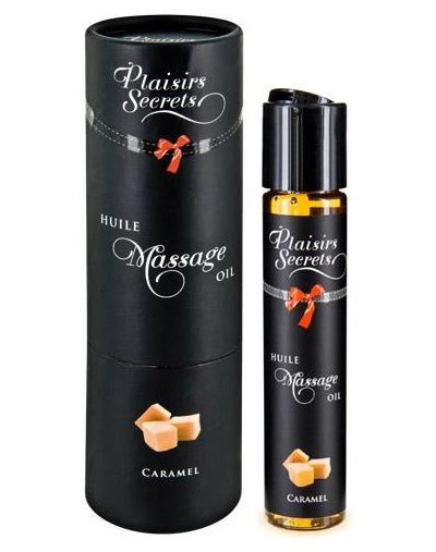 Массажное масло с ароматом карамели Huile de Massage Gourmande Caramel - 59 мл. - Plaisir Secret - купить с доставкой в Батайске