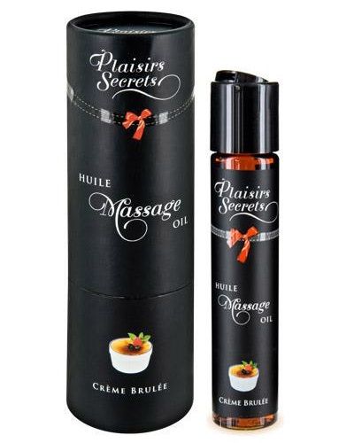Массажное масло с ароматом крем брюле Huile de Massage Gourmande Creme Brulée - 59 мл. - Plaisir Secret - купить с доставкой в Батайске