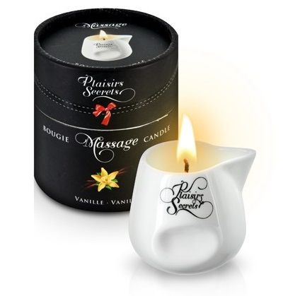 Массажная свеча с ароматом ванили Bougie Massage Gourmande Vanille - 80 мл. - Plaisir Secret - купить с доставкой в Батайске