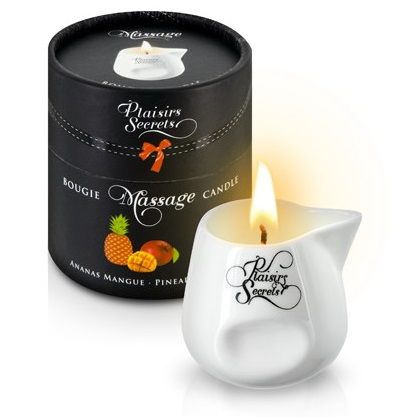Массажная свеча с ароматом манго и ананаса Bougie de Massage Ananas Mangue - 80 мл. - Plaisir Secret - купить с доставкой в Батайске