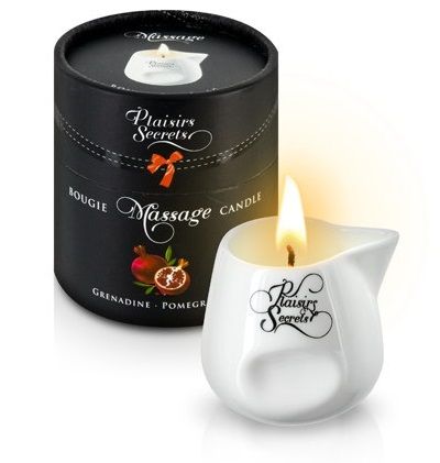 Массажная свеча с ароматом граната Bougie de Massage Gourmande Grenadine - 80 мл. - Plaisir Secret - купить с доставкой в Батайске