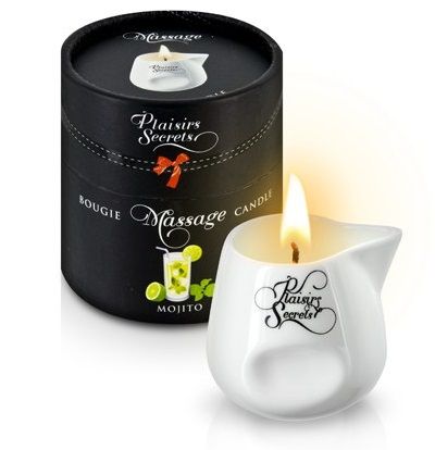 Массажная свеча с ароматом мохито Bougie de Massage Mojito - 80 мл. - Plaisir Secret - купить с доставкой в Батайске