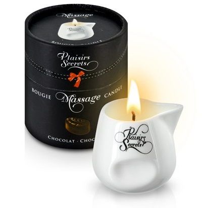 Массажная свеча с ароматом шоколада Bougie de Massage Gourmande Chocolat - 80 мл. - Plaisir Secret - купить с доставкой в Батайске
