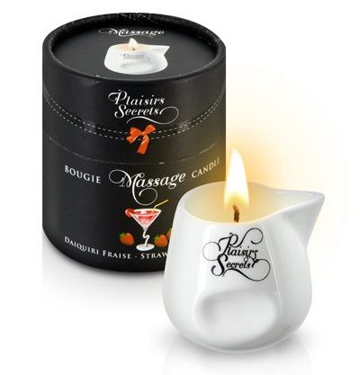 Массажная свеча с ароматом клубничного дайкири Bougie de Massage Daikiri Fraise - 80 мл. - Plaisir Secret - купить с доставкой в Батайске