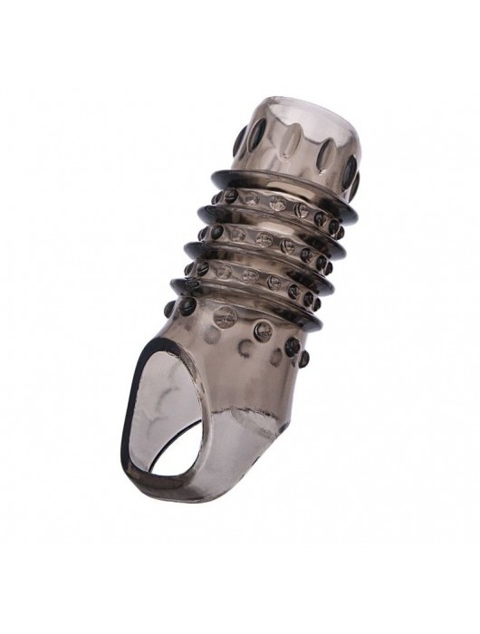 Открытая дымчатая насадка с точками и рёбрами ToyFa XLover - 11,5 см. - ToyFa - в Батайске купить с доставкой