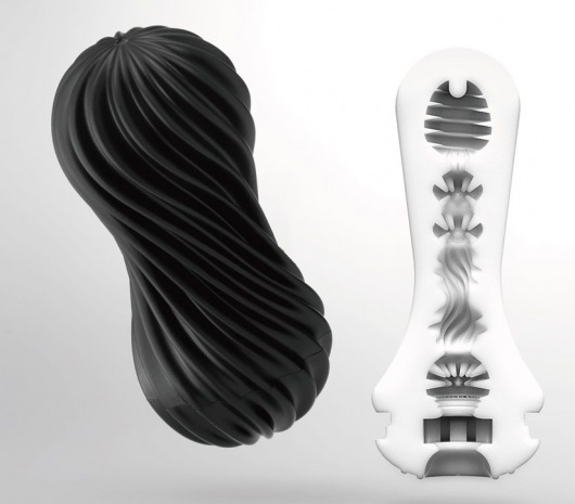 Мастурбатор FLEX Rocky Black с плотным рельефом - Tenga - в Батайске купить с доставкой