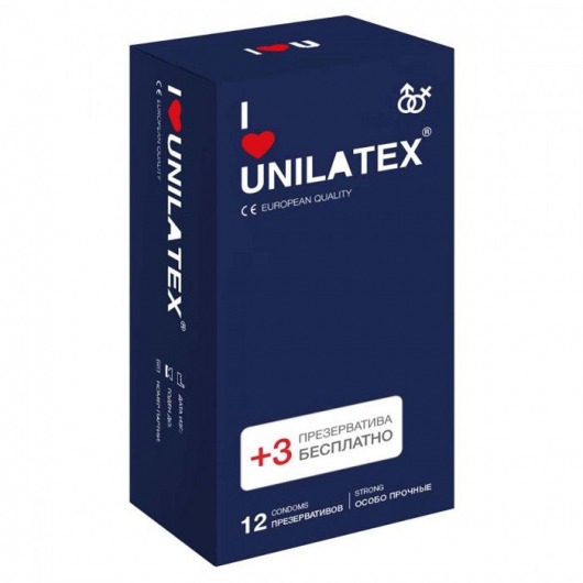 Ультрапрочные презервативы Unilatex Extra Strong - 12 шт. + 3 шт. в подарок - Unilatex - купить с доставкой в Батайске