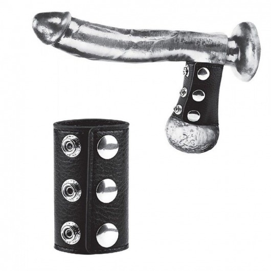 Чёрная утяжка на кнопках 100% PVC STRAP WITH METAL SNAP - BlueLine - купить с доставкой в Батайске