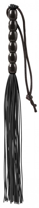 Чёрная мини-плеть из резины Rubber Mini Whip - 22 см. - Blush Novelties - купить с доставкой в Батайске