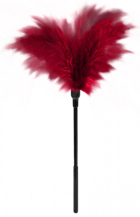Пластиковая метелочка с красными пёрышками Small Feather Tickler - 32 см. - Blush Novelties - купить с доставкой в Батайске