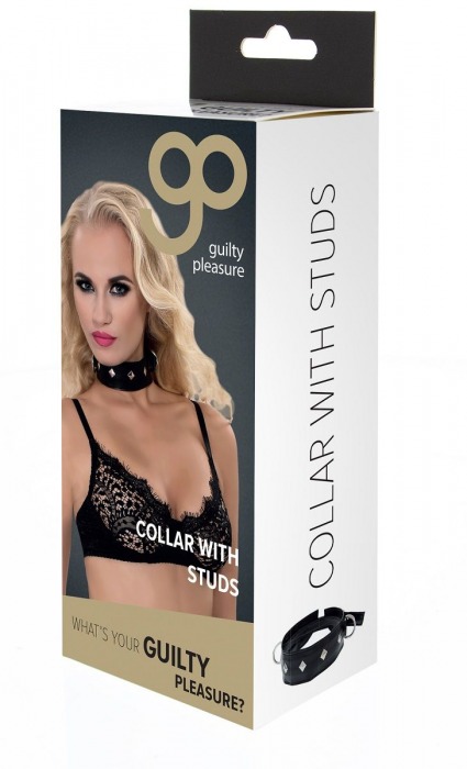 Полиуретановый ошейник с пуклями и D-кольцами Collar with Studs - Blush Novelties - купить с доставкой в Батайске