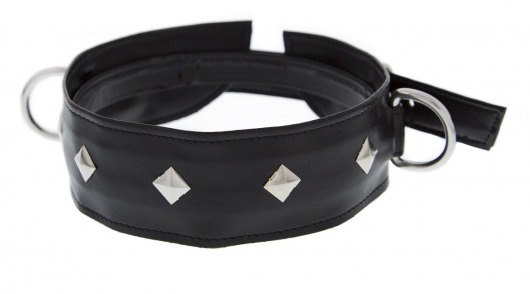 Полиуретановый ошейник с пуклями и D-кольцами Collar with Studs - Blush Novelties - купить с доставкой в Батайске