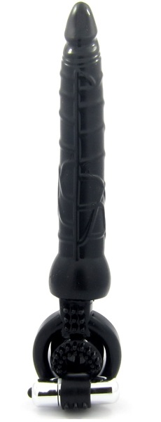 Черная вибронасадка с анальным стимулятором - ToyFa - в Батайске купить с доставкой