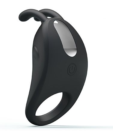 Чёрное эрекционное кольцо с вибрацией Rabbit Vibrator - Baile - в Батайске купить с доставкой