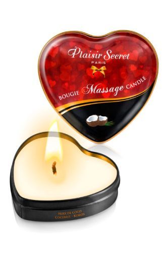 Массажная свеча с ароматом кокоса Bougie Massage Candle - 35 мл. - Plaisir Secret - купить с доставкой в Батайске