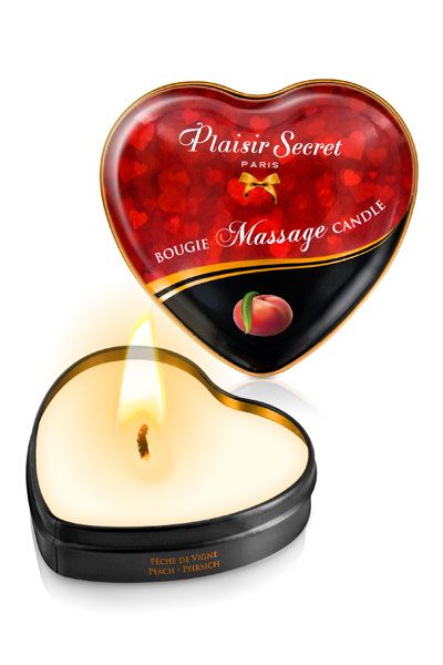 Массажная свеча с ароматом персика Bougie Massage Candle - 35 мл. - Plaisir Secret - купить с доставкой в Батайске
