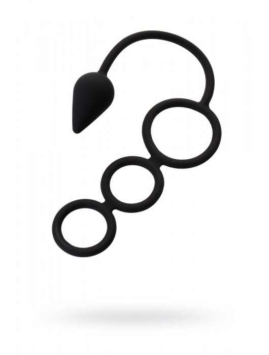 Тройное эрекционное кольцо с анальным хвостом Drop S-size - Erotist Adult Toys - в Батайске купить с доставкой
