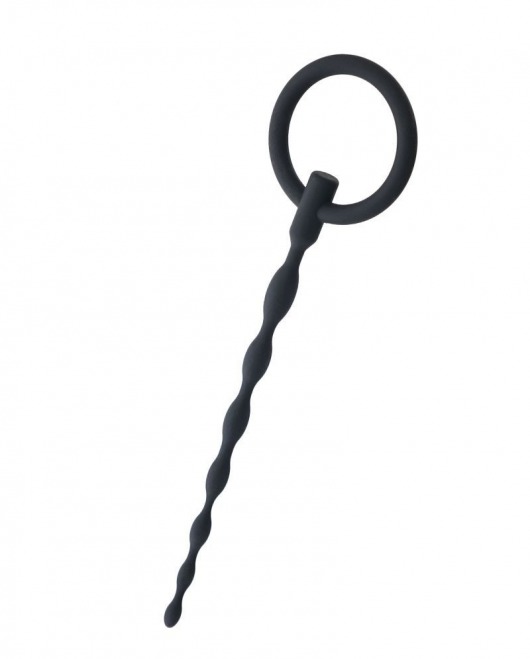 Чёрный уретральный плаг с кольцом - ToyFa - купить с доставкой в Батайске