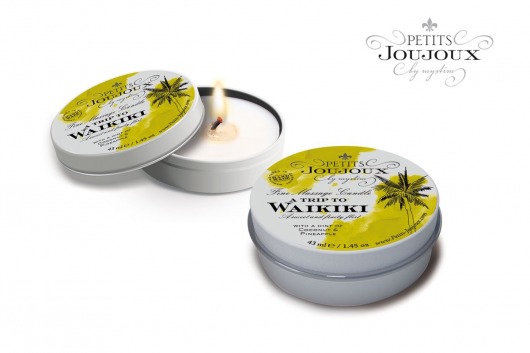 Массажная свеча Petits Joujoux Waikiki Beach с ароматом кокоса и ананаса - 33 гр. - MyStim - купить с доставкой в Батайске