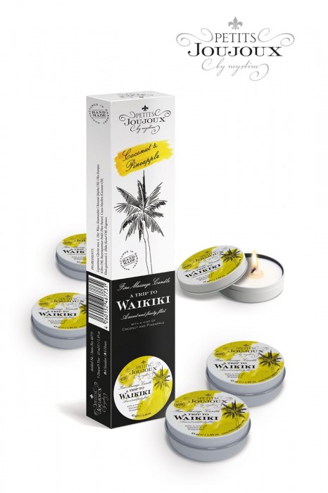 Набор из 5 свечей Petits Joujoux Waikiki Beach с ароматом кокоса и ананаса - MyStim - купить с доставкой в Батайске
