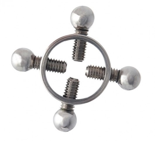 Серебристые зажимы для сосков на винтах - ToyFa - купить с доставкой в Батайске