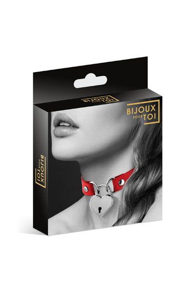 Красный чокер с замком в форме сердца - Bijoux Pour Toi - купить с доставкой в Батайске