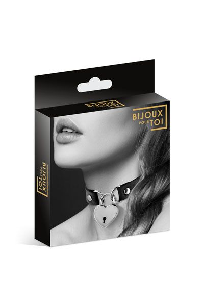 Черный чокер с замком в форме сердца - Bijoux Pour Toi - купить с доставкой в Батайске