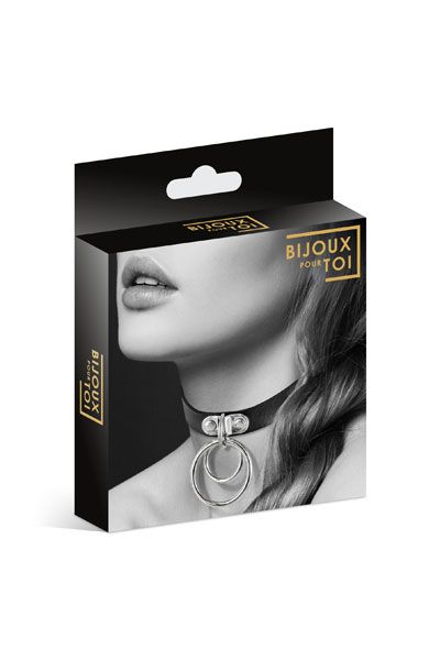 Черный чокер с двумя кольцами - Bijoux Pour Toi - купить с доставкой в Батайске