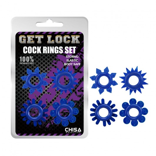 Набор из 4 синих колец Get Lock - Chisa - в Батайске купить с доставкой