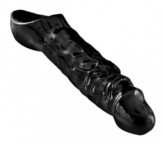 Чёрная увеличивающая насадка на член Mamba Cock Sheath Packaged - 16,5 см. - XR Brands - в Батайске купить с доставкой