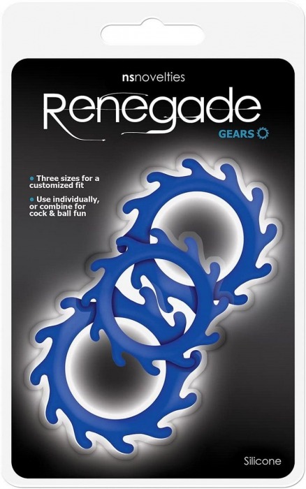 Набор из 3 синих эрекционных колец Renegade Gears - NS Novelties - в Батайске купить с доставкой